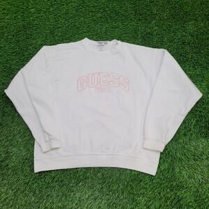 Vintage 90s GUESS USA Sweatshirt Womens Large 23x24 White